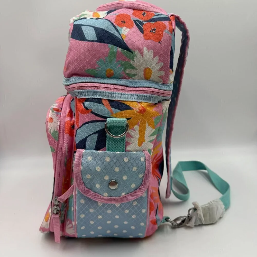 Matilda Jane Everything Packed Cooler Backpack Pink Floral NWT